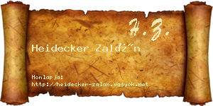 Heidecker Zalán névjegykártya